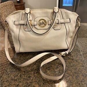 Michael Kors off white Leather Satchel bag purse